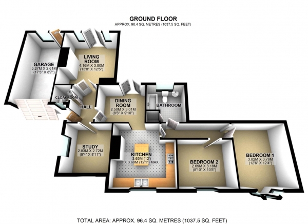 Floor Plan Image for 3 Bedroom Semi-Detached House for Sale in Main Street, Fringford