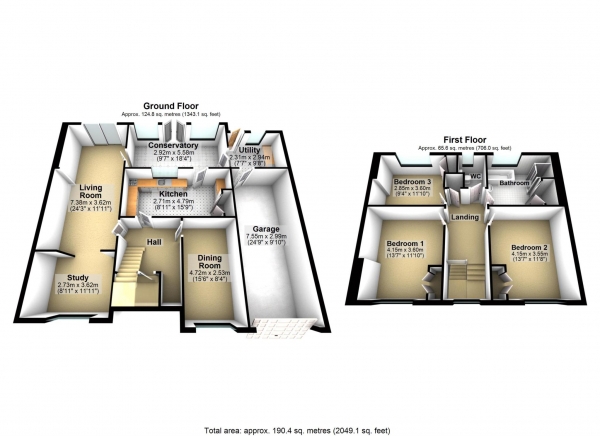 Floor Plan for 3 Bedroom Detached House for Sale in Alchester Road, Chesterton, Chesterton, OX26, 1UN -  &pound485,000