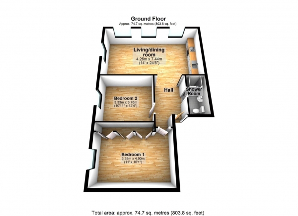 Floor Plan Image for 2 Bedroom Flat for Sale in East Street, Fritwell