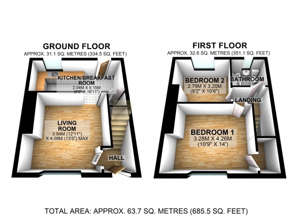 Floor Plan Image for 2 Bedroom Terraced House for Sale in Turnpike Road, Bicester