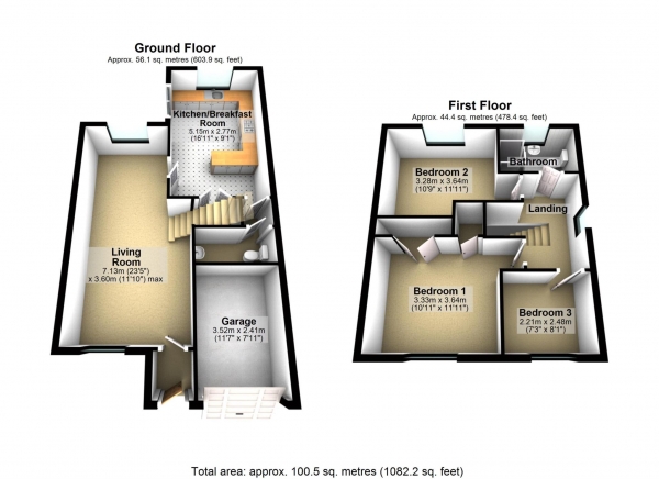 Floor Plan Image for 3 Bedroom Detached House for Sale in Turnberry Close, Bicester