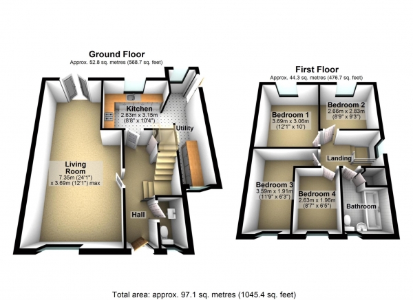 Floor Plan Image for 4 Bedroom Detached House for Sale in Eden Way, Bicester