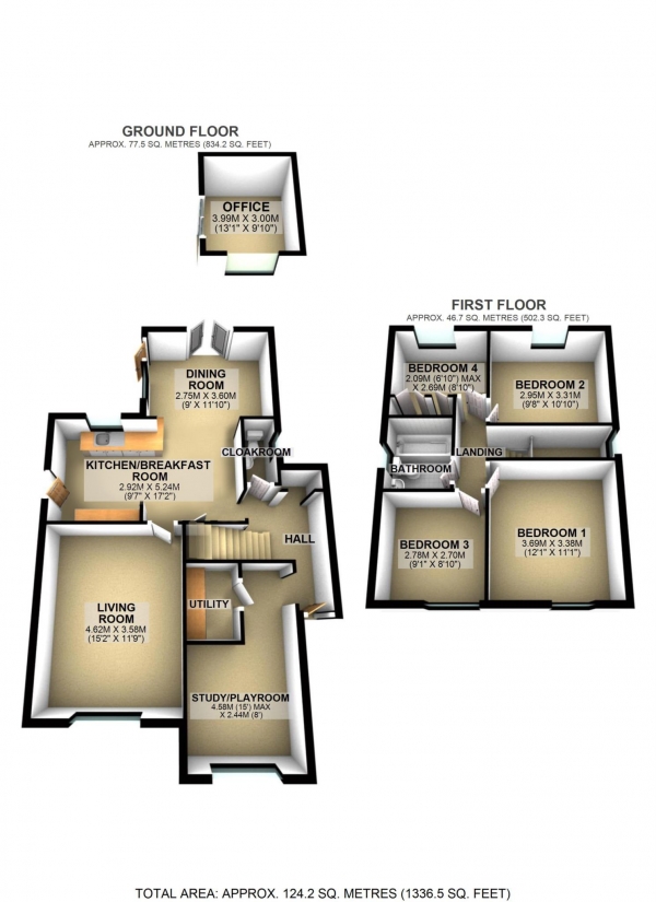 Floor Plan Image for 4 Bedroom Detached House for Sale in Rectory Close, Marsh Gibbon