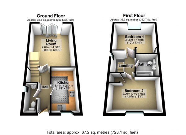 Floor Plan Image for 2 Bedroom Semi-Detached House for Sale in Flanders Close, Bicester