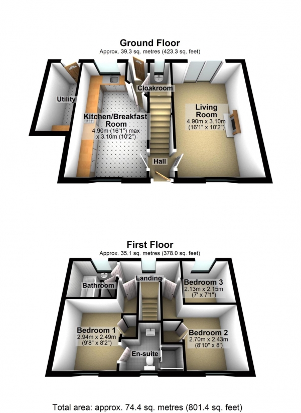 Floor Plan Image for 3 Bedroom Detached House for Sale in Grebe Road, Bicester