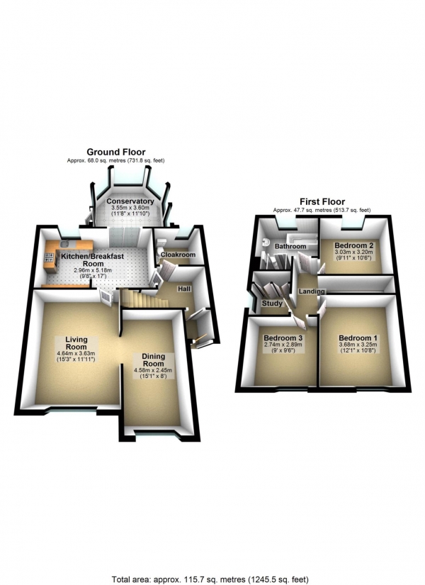 Floor Plan Image for 3 Bedroom Semi-Detached House for Sale in Rectory Close, Marsh Gibbon