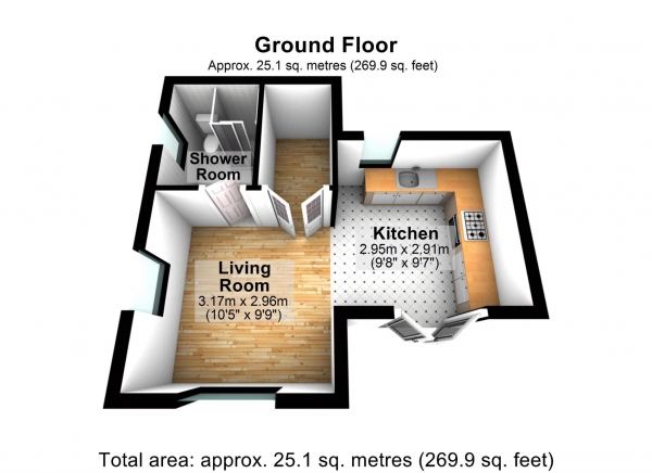 Floor Plan Image for 1 Bedroom Detached House for Sale in The College, Marsh Gibbon