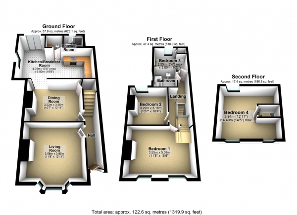 Floor Plan Image for 4 Bedroom Property for Sale in Buckingham Road, Bicester