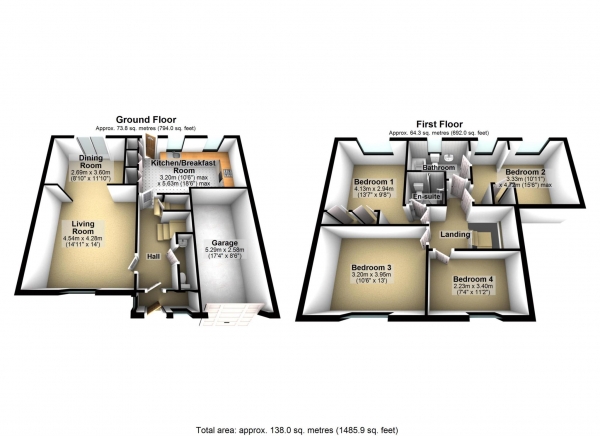 Floor Plan Image for 4 Bedroom Detached House for Sale in Rumptons Paddock, Grendon Underwood