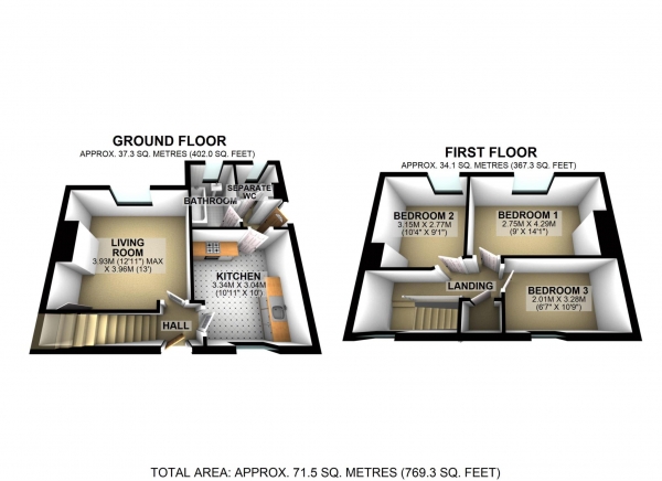 Floor Plan Image for 3 Bedroom Semi-Detached House for Sale in The Oval, Bicester