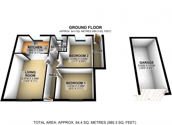 Floor Plan Image for 2 Bedroom Maisonette for Sale in Bryony Road, Bicester