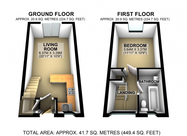 Floor Plan Image for 1 Bedroom Terraced House for Sale in Spruce Drive, Bicester