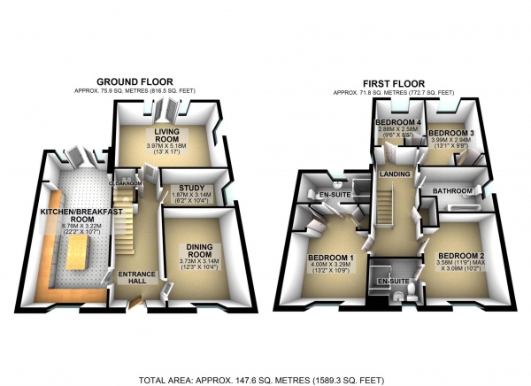 Floor Plan Image for 4 Bedroom Detached House for Sale in Bath Crescent, Kingsmere