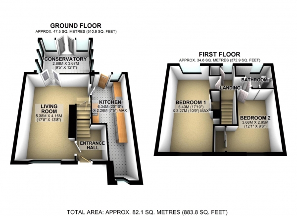 Floor Plan Image for 2 Bedroom Terraced House for Sale in Fairhaven Road, Bicester
