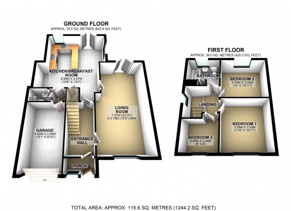 Floor Plan Image for 3 Bedroom Semi-Detached House for Sale in Bucknell Road, Bicester