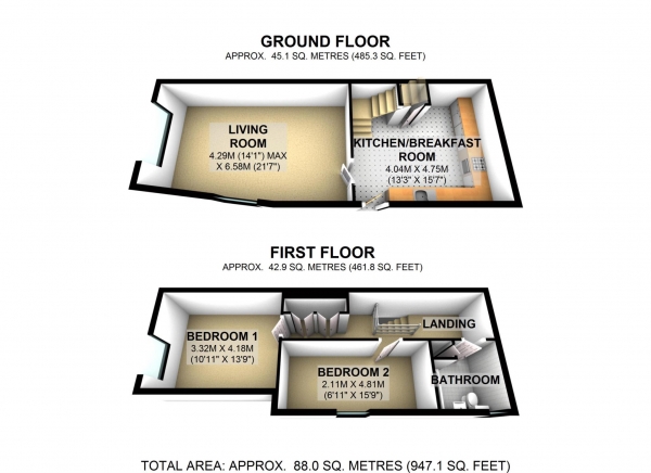 Floor Plan Image for 2 Bedroom Semi-Detached House for Sale in Sheep Street, Bicester