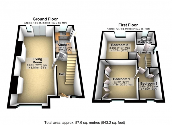 Floor Plan Image for 3 Bedroom Semi-Detached House for Sale in Wise Crescent, Fringford