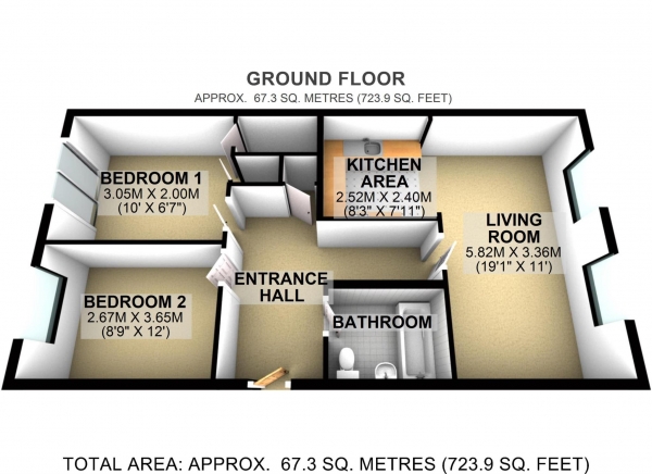 Floor Plan Image for 2 Bedroom Apartment for Sale in London Road, Bicester