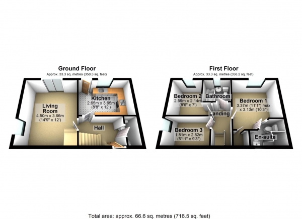 Floor Plan Image for 3 Bedroom Terraced House for Sale in Japonica Close, Bicester