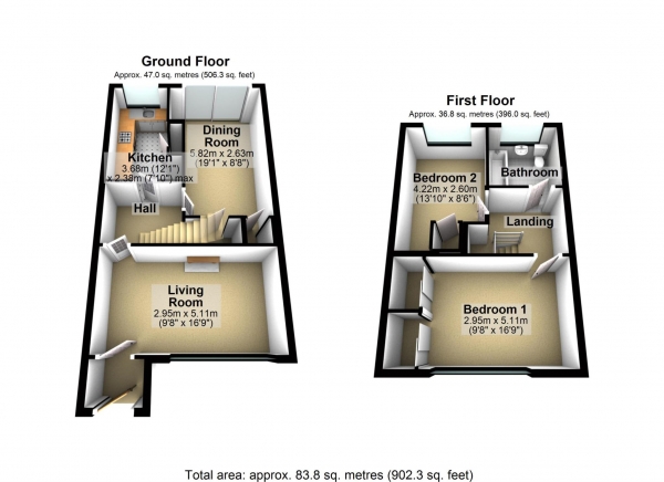 Floor Plan Image for 2 Bedroom Terraced House for Sale in Villiers Road, Bicester
