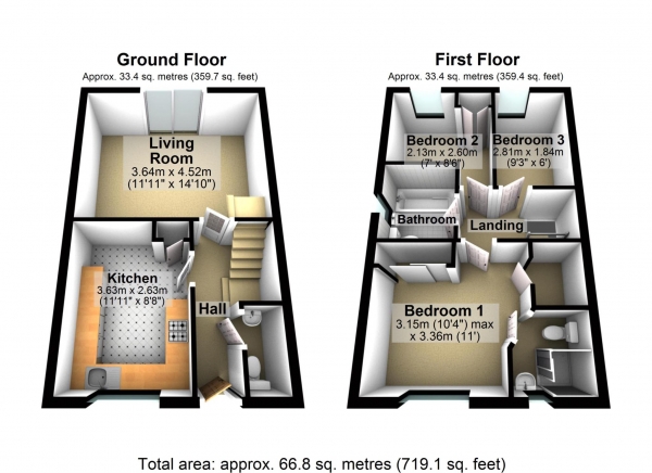 Floor Plan Image for 3 Bedroom Semi-Detached House for Sale in Heather Road, Bicester