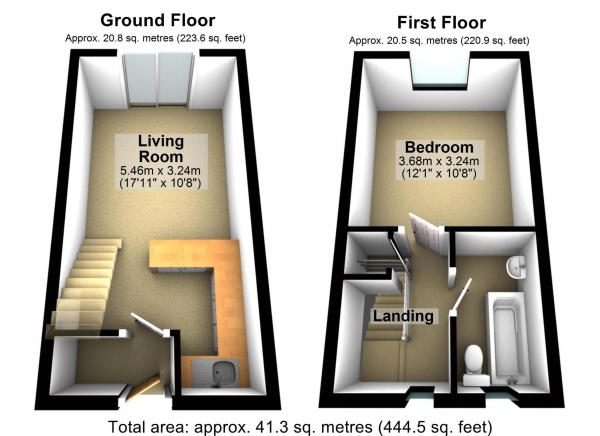 Floor Plan Image for 1 Bedroom End of Terrace House for Sale in Spindleside, Bicester