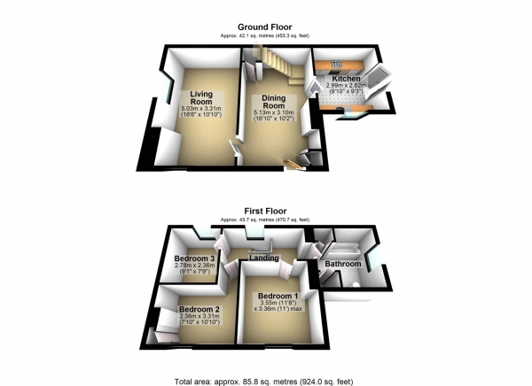 Floor Plan Image for 3 Bedroom Detached House for Sale in Bicester Road, Launton