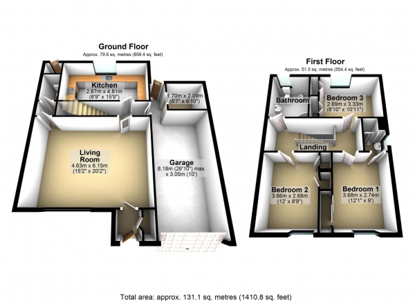 Floor Plan Image for 3 Bedroom Semi-Detached House for Sale in Milton Close, Bicester