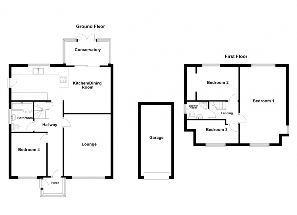 Floor Plan Image for 4 Bedroom Detached House for Sale in Pennine View, Kirkham, PR4 2ZB