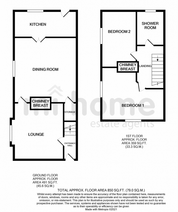 Floor Plan Image for 2 Bedroom End of Terrace House to Rent in Billington Street, Wesham, PR4 3BE