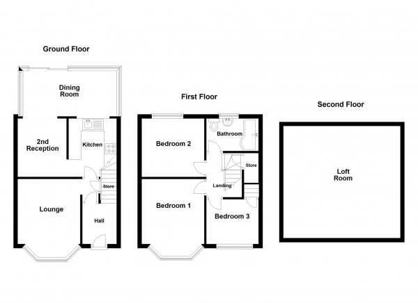 Floor Plan Image for 3 Bedroom Terraced House for Sale in South View, Kirkham, PR4 2TT