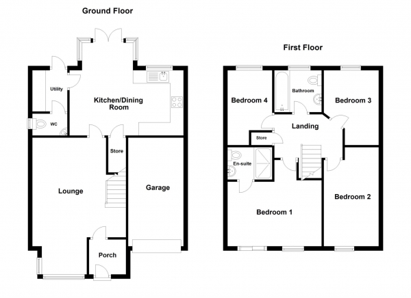 Floor Plan Image for 4 Bedroom Detached House for Sale in Dakota Drive, Warton, PR4 1ER