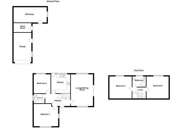 Floor Plan Image for 4 Bedroom Detached Bungalow for Sale in Lunesdale Road, Kirkham, PR4 2HS