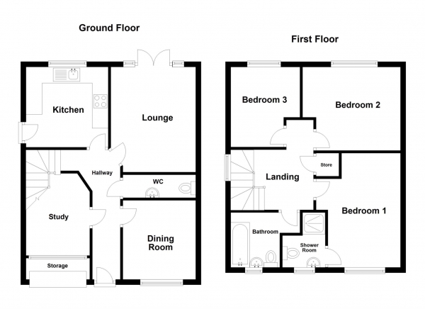 Floor Plan Image for 3 Bedroom Detached House for Sale in Primrose Close, Warton, PR4 1EN