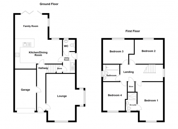 Floor Plan for 4 Bedroom Detached House for Sale in Greenfield Lane, Newton, PR4 3FQ, Newton, PR4, 3FQ - OIRO &pound379,950