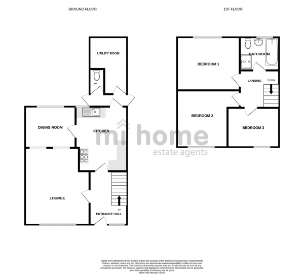 Floor Plan Image for 3 Bedroom Semi-Detached House for Sale in MORLAND AVENUE, WESHAM, PRESTON, PR4 3BT