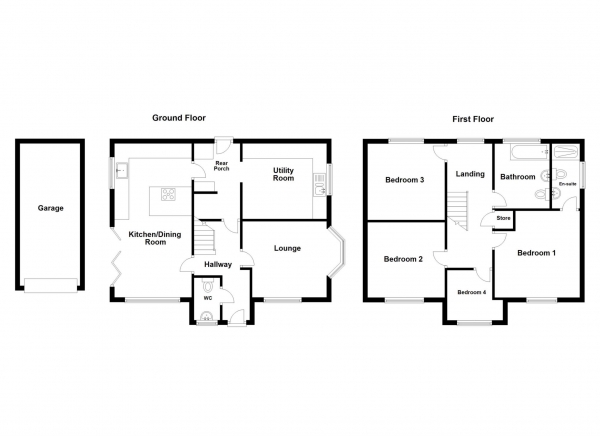 Floor Plan Image for 4 Bedroom Detached House for Sale in Sanderling Way, Wesham, PR4 3JL