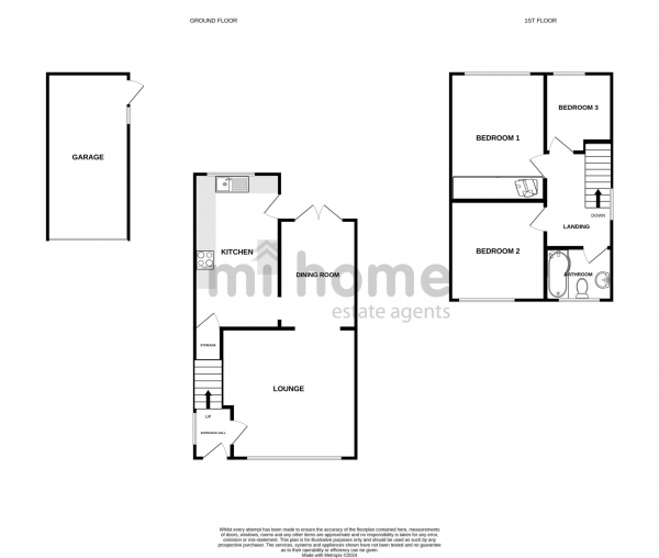 Floor Plan Image for 3 Bedroom Semi-Detached Bungalow for Sale in Naze Lane East, Freckleton, PR4 1RA