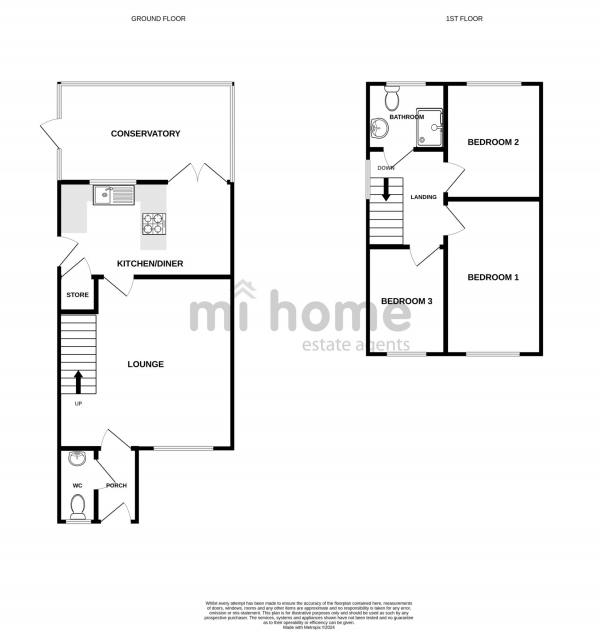 Floor Plan Image for 3 Bedroom Semi-Detached House for Sale in Mulberry Mews, Kirkham, PR4 2UF