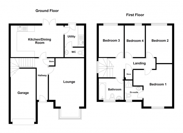 Floor Plan Image for 4 Bedroom Detached House for Sale in Oakwood Drive, Wesham, PR4 3EW