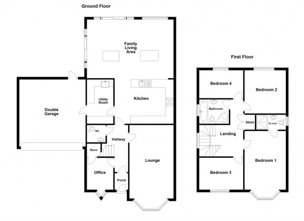 Floor Plan Image for 4 Bedroom Detached House for Sale in The Ferns, Kirkham, PR4 2BF