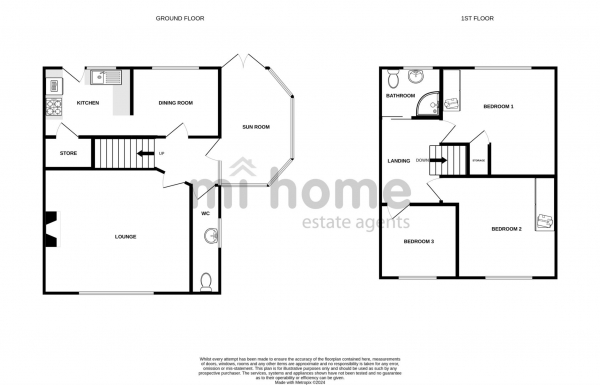 Floor Plan for 3 Bedroom Semi-Detached Bungalow for Sale in Santon Close, Wesham, PR4 3HF, Wesham, PR4, 3HF - OIRO &pound210,000