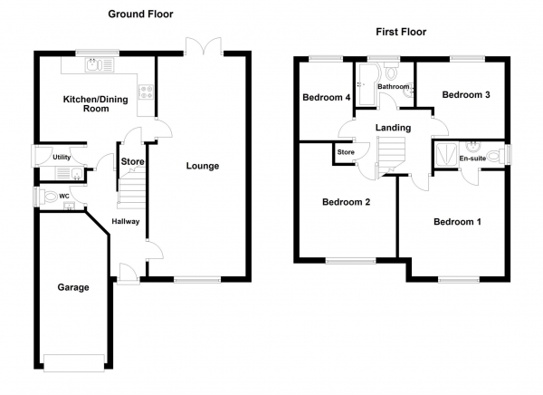 Floor Plan Image for 4 Bedroom Detached House for Sale in Harbour Lane, Warton, PR4 1YA