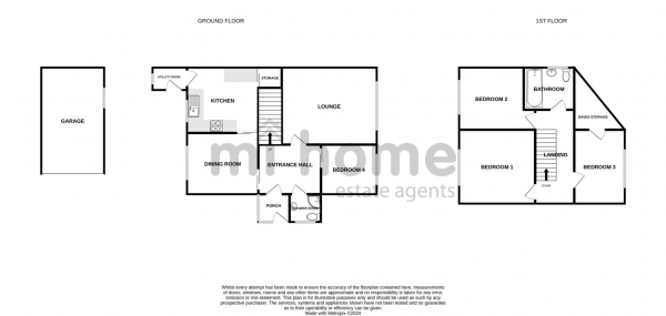 Floor Plan Image for 4 Bedroom Semi-Detached House for Sale in Calder Close, Kirkham, PR4 2ZE