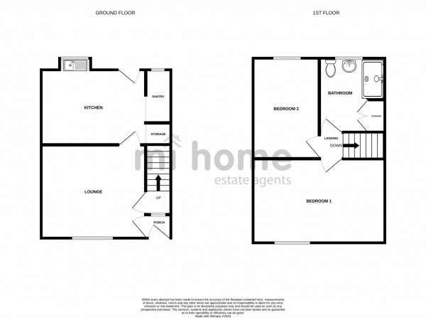 Floor Plan for 2 Bedroom Terraced House for Sale in Porter Street East, Wesham, PR4 3AR, Wesham, PR4, 3AR - OIRO &pound85,000