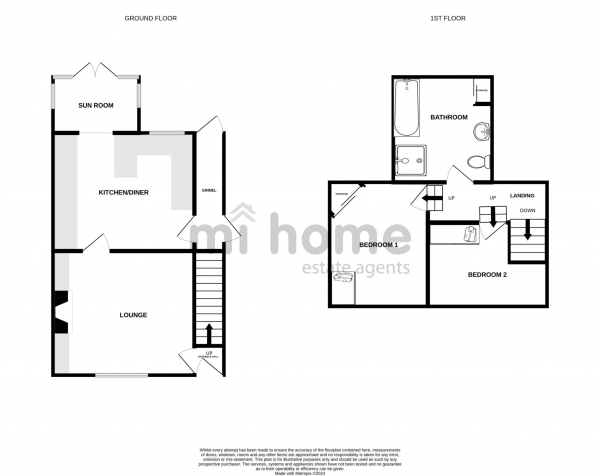 Floor Plan for 2 Bedroom Terraced House for Sale in West View, Wesham, PR4 3DA, Wesham, PR4, 3DA - OIRO &pound135,000