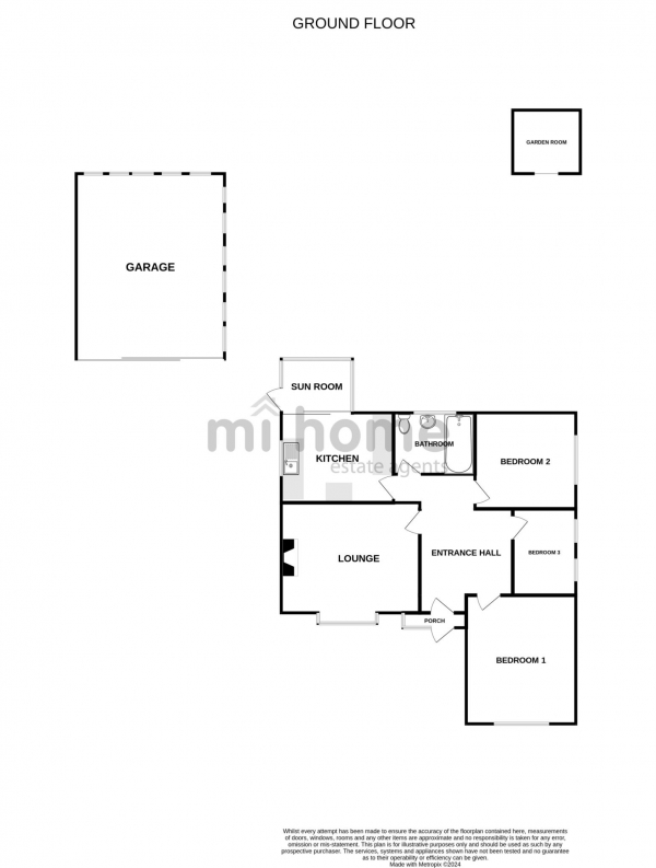 Floor Plan Image for 3 Bedroom Detached Bungalow for Sale in Naze Lane East, Freckleton, PR4 1RA