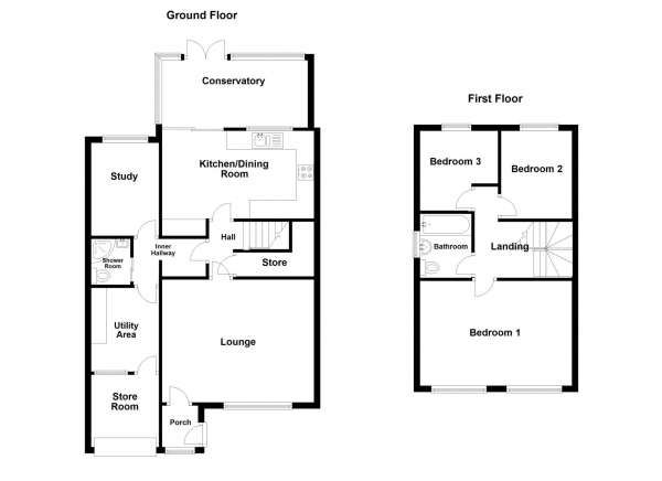 Floor Plan Image for 3 Bedroom Semi-Detached House for Sale in The Meadows, Elswick, PR4 3US