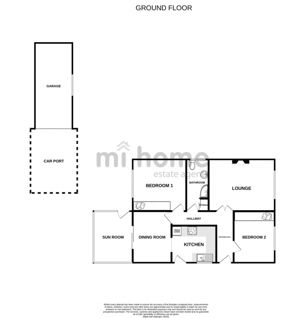 Floor Plan Image for 2 Bedroom Detached Bungalow for Sale in Ash Drive, Warton, PR4 1DD