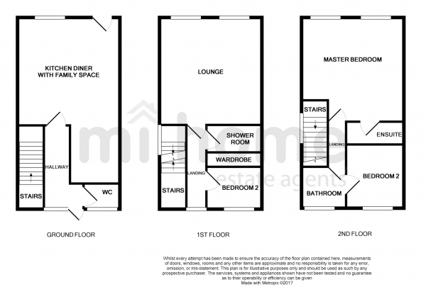 Floor Plan for 3 Bedroom Town House for Sale in Sycamore Drive, Wesham, PR4 3FG, Wesham, PR4, 3FG - Offers Over &pound210,000